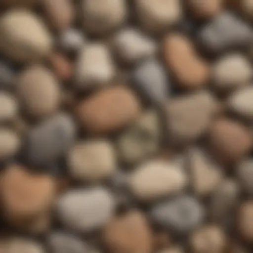 A close-up view of different rock types showcasing their textures and colors.