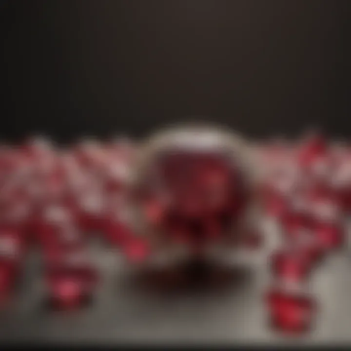 An expert examining the grading scale of rubies, illustrating the complexity of their valuation.