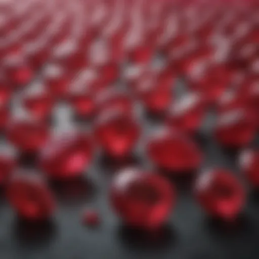 A vibrant collection of uncut rubies showcasing their natural beauty and diversity.