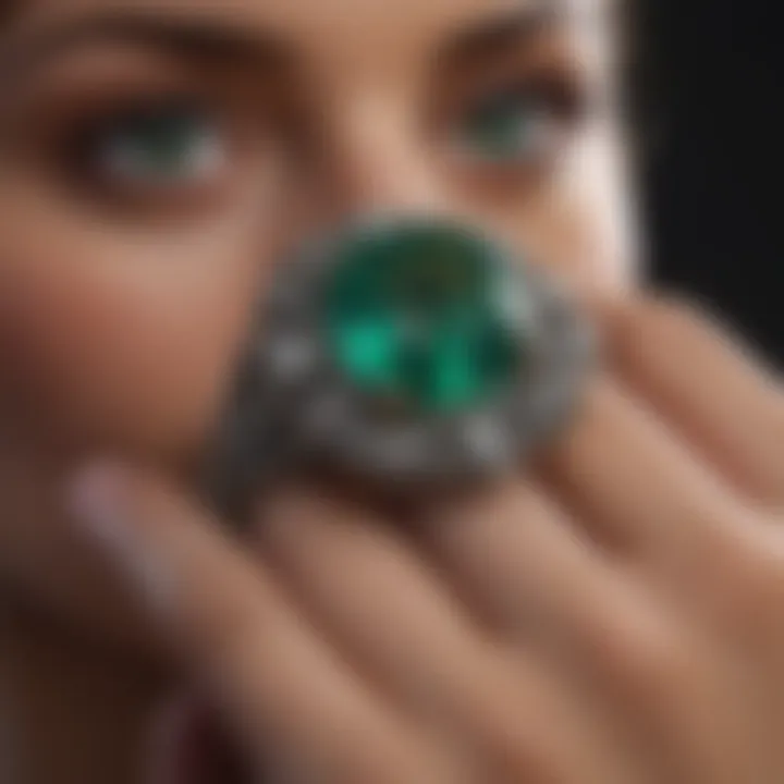 A sparkling Afghan Emerald set in a luxurious ring