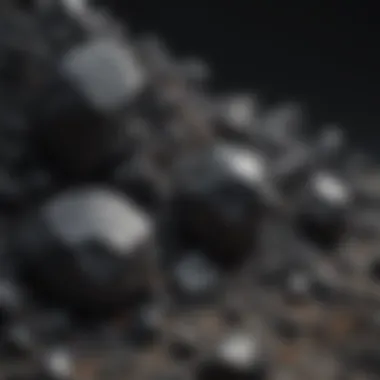 An illustration depicting the geological formation of black minerals