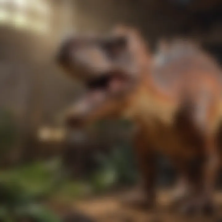 A vibrant exhibition showcasing various dinosaur models