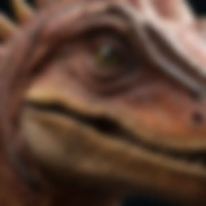 A close-up view of the materials used in constructing dinosaur models