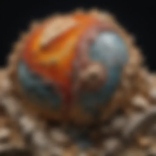 An intricately crafted geological specimen showcasing unique patterns and textures.
