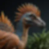 Detailed view of the Schleich Therizinosaurus model showcasing intricate design features