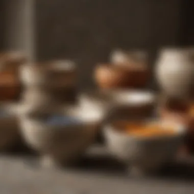 Collection of large stone bowls from different cultures