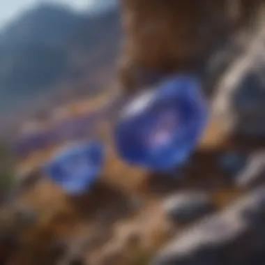 Natural Habitat of Ion Tanzanite Geological formation where ion tanzanite is found, highlighting its natural habitat