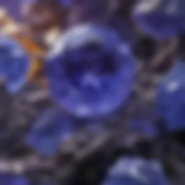 Vibrant Hues of Ion Tanzanite Close-up view of ion tanzanite showcasing its vibrant blue and violet hues