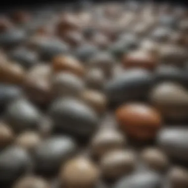 Different types of stones arranged for polishing demonstration