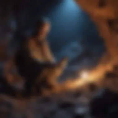 Geologist using UV flashlight in fieldwork