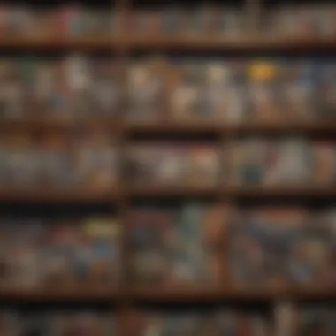 An organized shelf displaying various rock and mineral magazines, indicating a well-curated collection