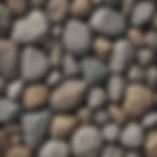A close-up view of various gray rock types showcasing their unique textures.