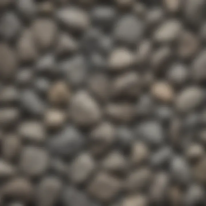 A collection of gray rocks displayed in an organized manner for appreciation.