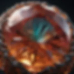Close-up view of a beautifully cut gemstone showcasing intricate facets