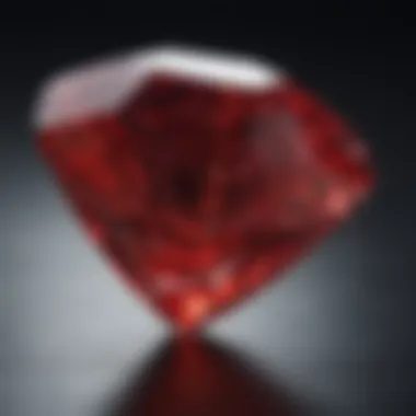 Sparkling Ruby Close-Up A close-up view of a sparkling ruby, highlighting its deep red hue and clarity