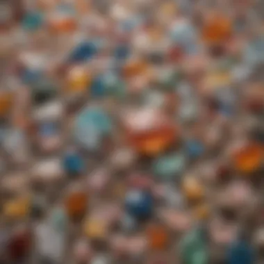A detailed photograph of various quartz varieties, highlighting their unique colors and patterns.