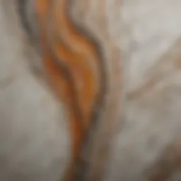 Close-up view of the intricate veining and texture of raw marble