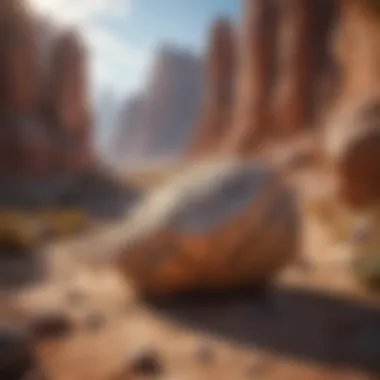 A serene landscape showcasing natural rock formations in their habitat