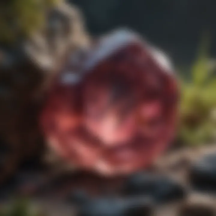 Geological formation of tourmaline in its natural habitat.