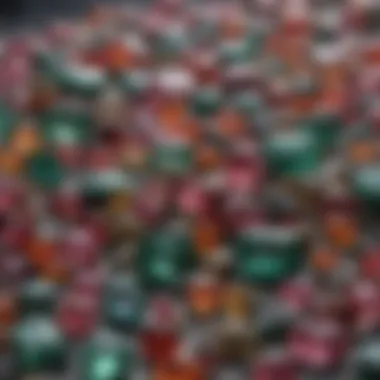 Showcase of Tourmaline in Collection A collection of tourmaline stones in a modern mineral collection.