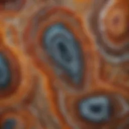 A close-up view showcasing the intricate patterns of a Turkish agate stone.