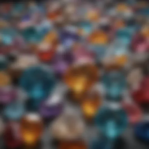 An array of unique gemstones displaying various colors and textures.
