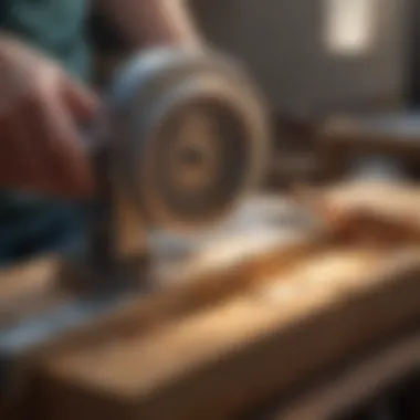 Diagram illustrating the operational mechanics of a lapidary trim saw