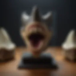 Rare megalodon tooth displayed in a collector's showcase