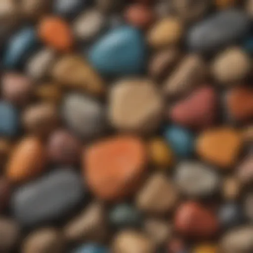 Illustration of a variety of rocks in a colorful display