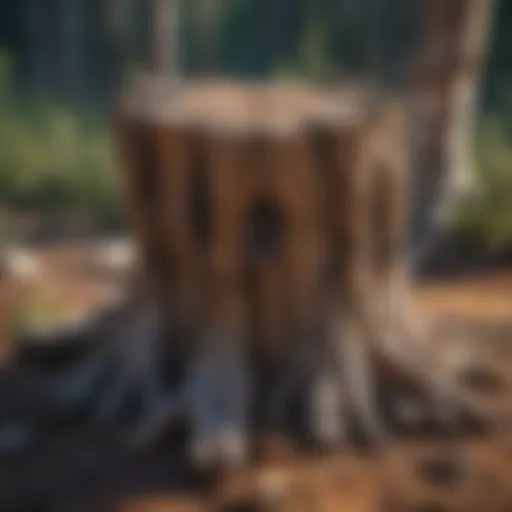 Petrified Tree Stump in Enchanted Forest