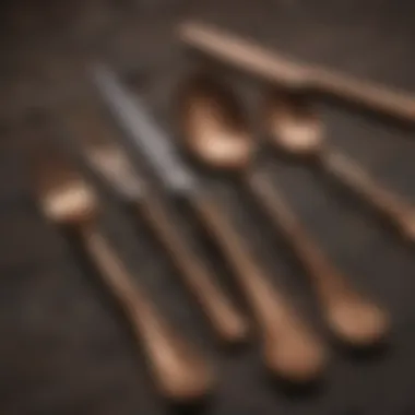 Traditional Copper Flatware Collection with Embossed Details