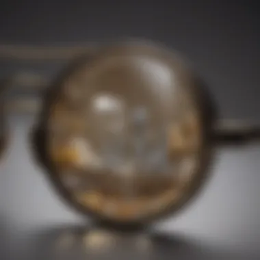 Artistic close-up of jewelers loupe glasses focusing on details