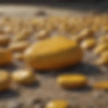 An artistic representation symbolizing the cultural significance of yellow stones across different societies