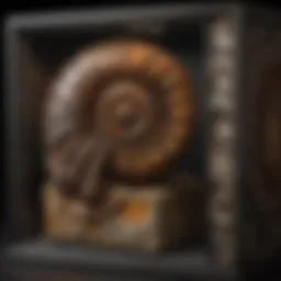 Exquisite Display Box with Ammonite Fossil