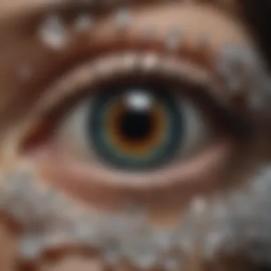 An artistic depiction of the formation process of eye crystals