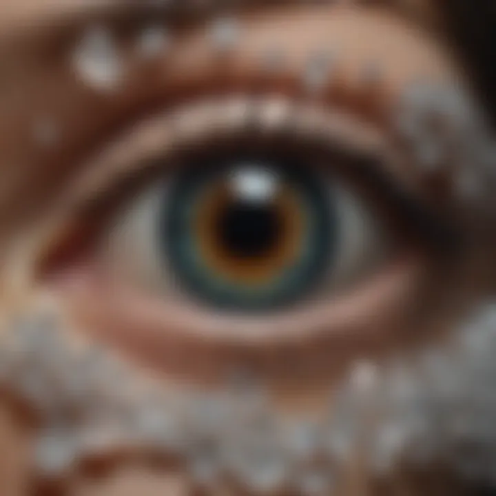 An artistic depiction of the formation process of eye crystals
