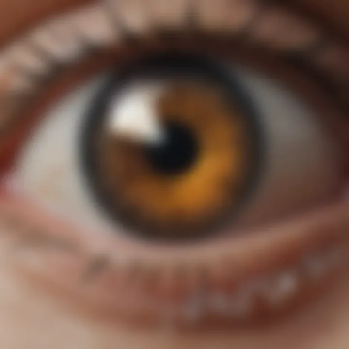 A magnified view showcasing the shimmering surface of an eye crystal