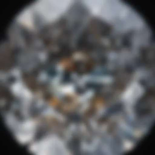 Faceted diamond close-up