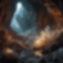 Magnificent crystal formations in underground cave