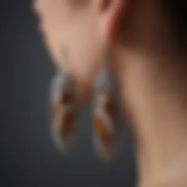 Dinosaur bone earrings showcasing intricate details