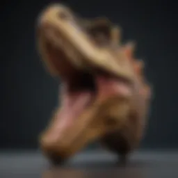 Realistic T. rex tooth replica displayed elegantly