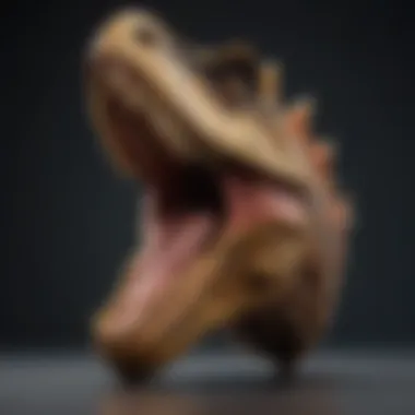The Elegance of T. rex Tooth Replicas Realistic T. rex tooth replica displayed elegantly
