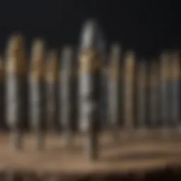 A selection of drill bits specifically designed for stone drilling