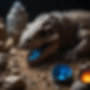 Enhancing Fossil Examination with Black Light Black Light Shining on Fossil Collection