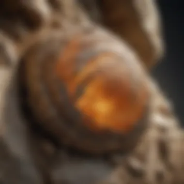Secure Bonding of Fossil in Rock A fossil embedded in a rock securely bonded with specialized glue