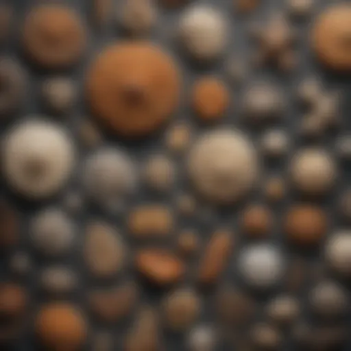 A stunning collection of various fossil specimens displayed in a natural setting