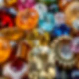A close-up of various gemstones showcasing their unique colors and textures.