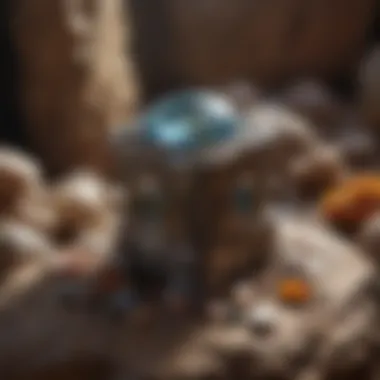 Revealing Geological Patterns Gemstone grinder revealing intricate patterns within a rock