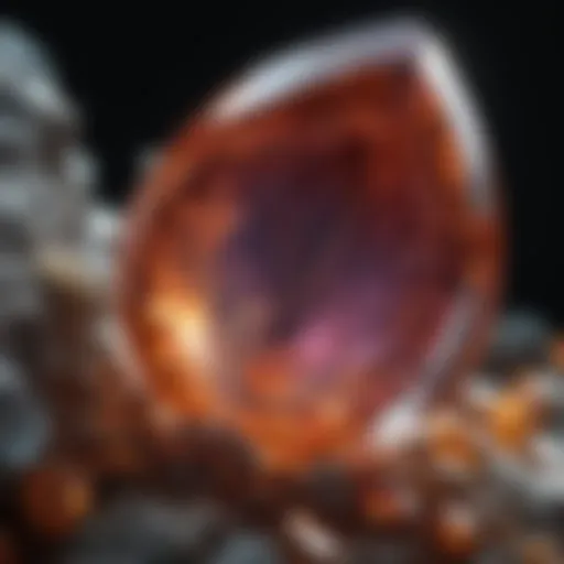 Macro view of gemstone inclusions