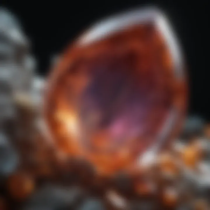 Macro view of gemstone inclusions